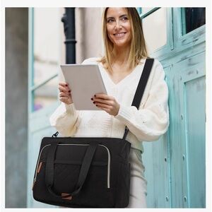 mommore crossbody Diaper Bag Tote with Changing Pad, Dry And Wet Compartment